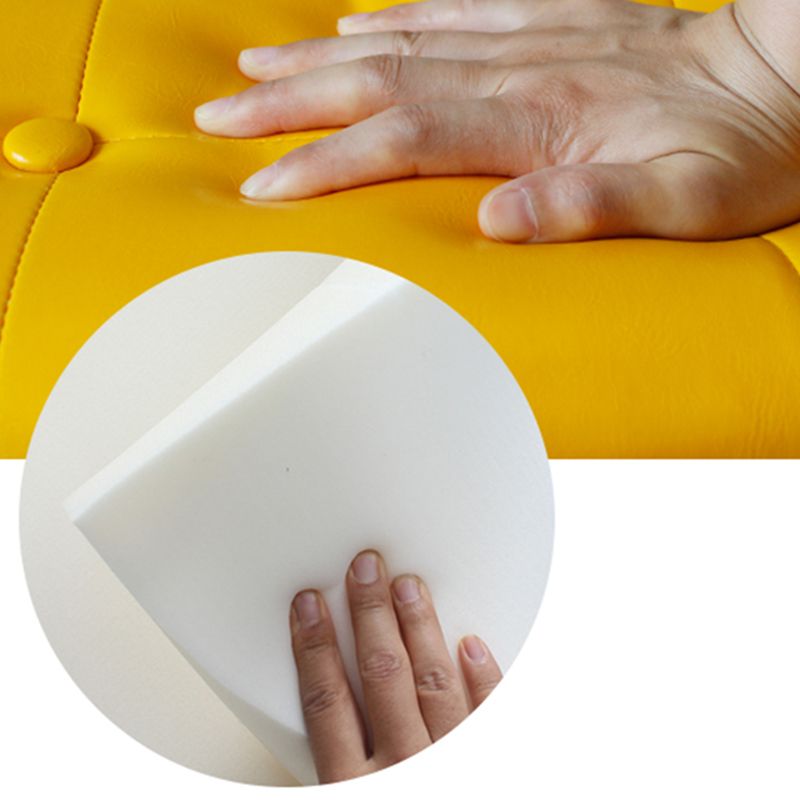 Traditional Faux Leather Ottoman Plian Tufted Nailhead Trim Rectangle Ottoman with Storage