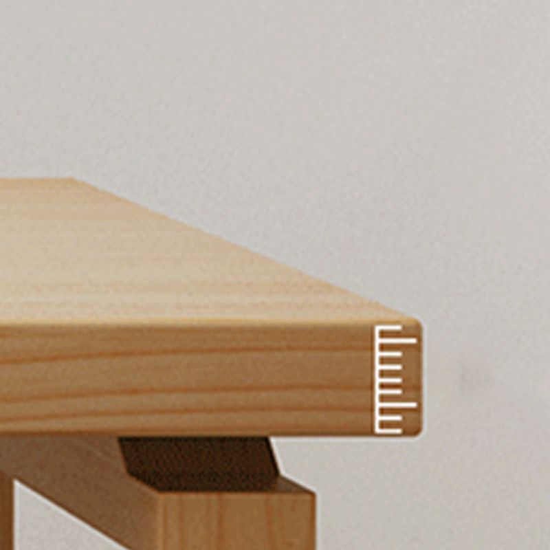 Rectangle Double Pedestal Dining Table Modern Pine Wood Table for Kitchen Dining Room