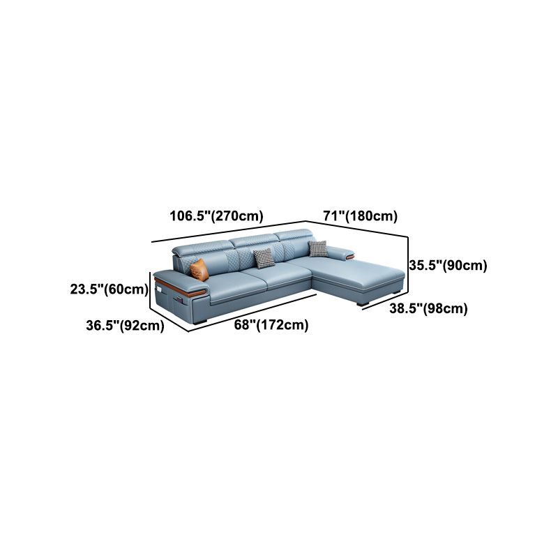Modern Faux Leather Sofa with Pillow Top Arm for Living Room