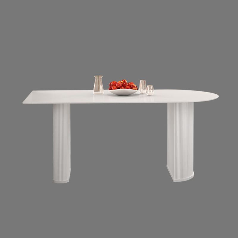 Solid Wood Modern Free Form Dining Table Sintered Stone Top Table for Dining Room