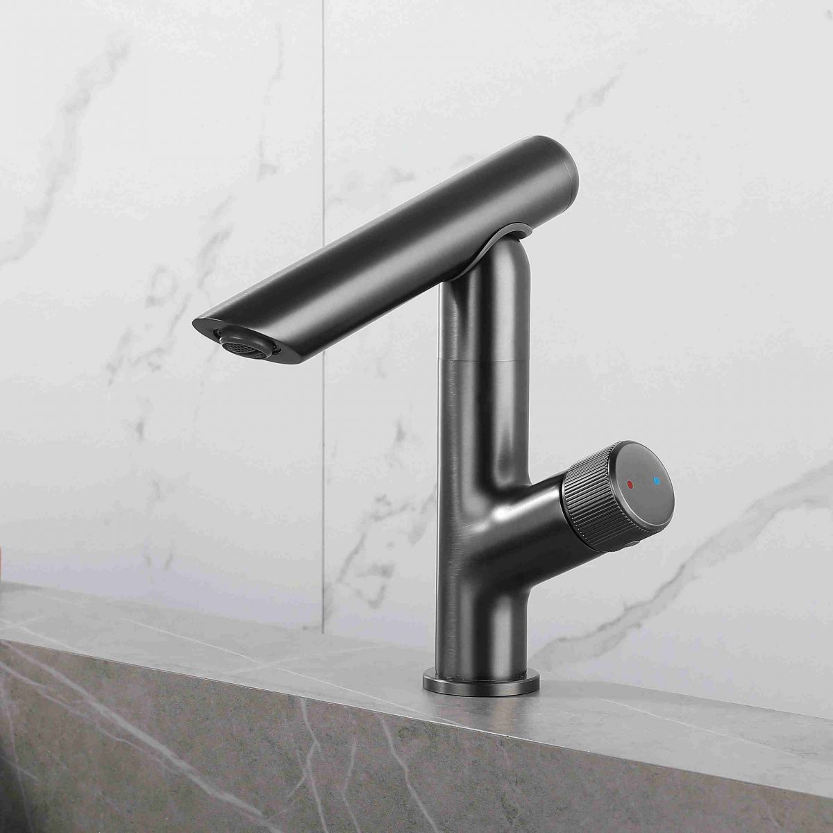 Modern Vessel Sink Bathroom Faucet Metal Knob Handle Vessel Faucet