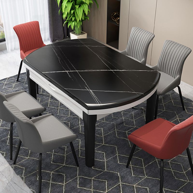 Modern Round Pedestal Dining Table Matte Finish Solid Wood Extendable Dining Table