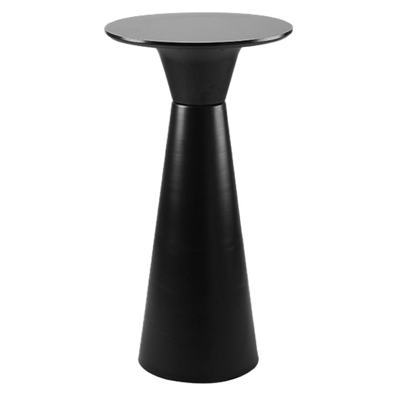 Contemporary Round Bar Height Table Metal Base Bar Table in Black and White