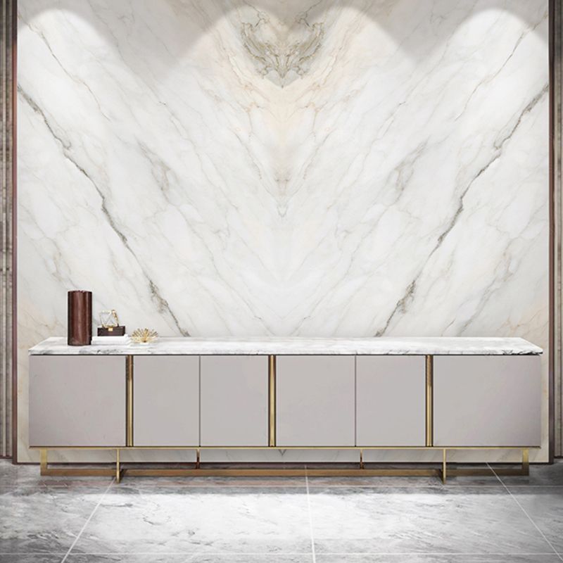 Marble Wall Covering Grey and White Minimalist Mural Wallpaper for Coffee Shop