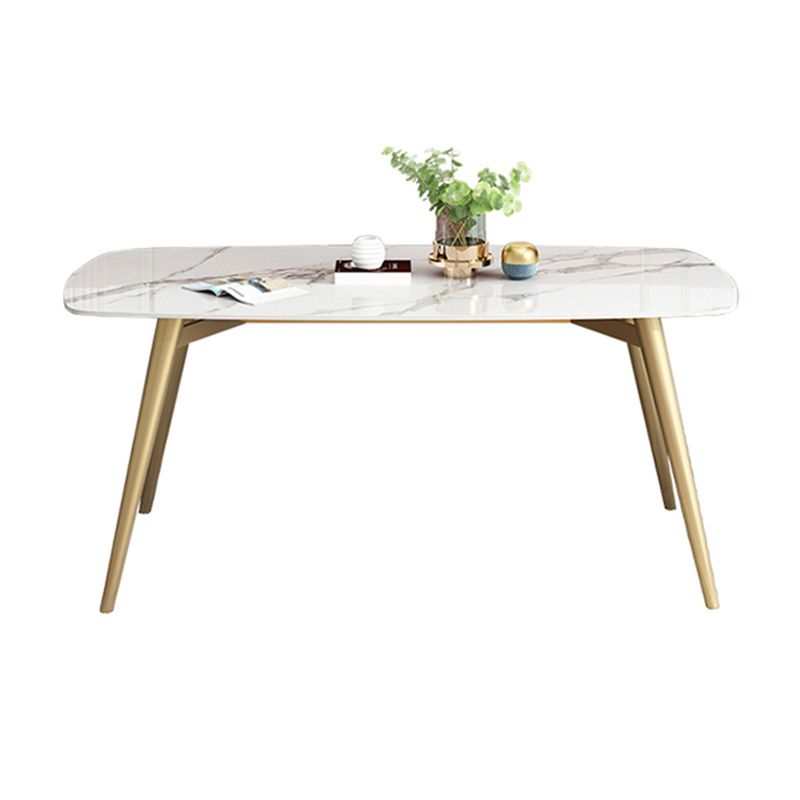 Rectangle Fixed Dining Table Luxury Sintered Stone Kitchen Table