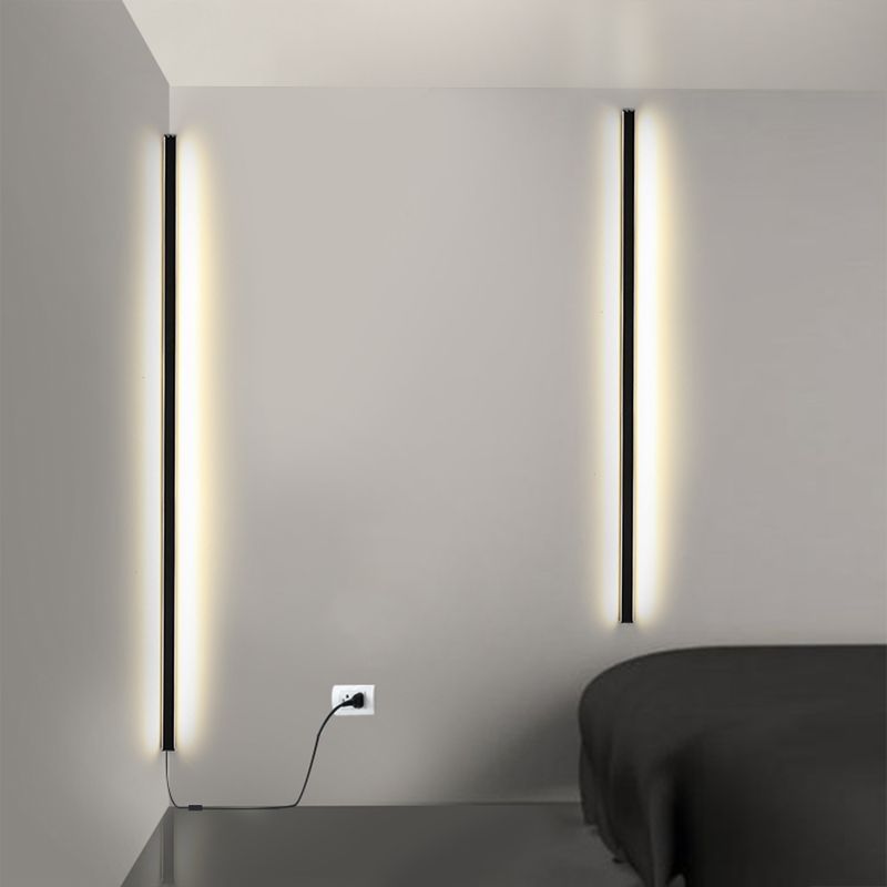 Metal Linear Shade Wall Lighting Modern 1-Light Wall Mounted Light Fixture