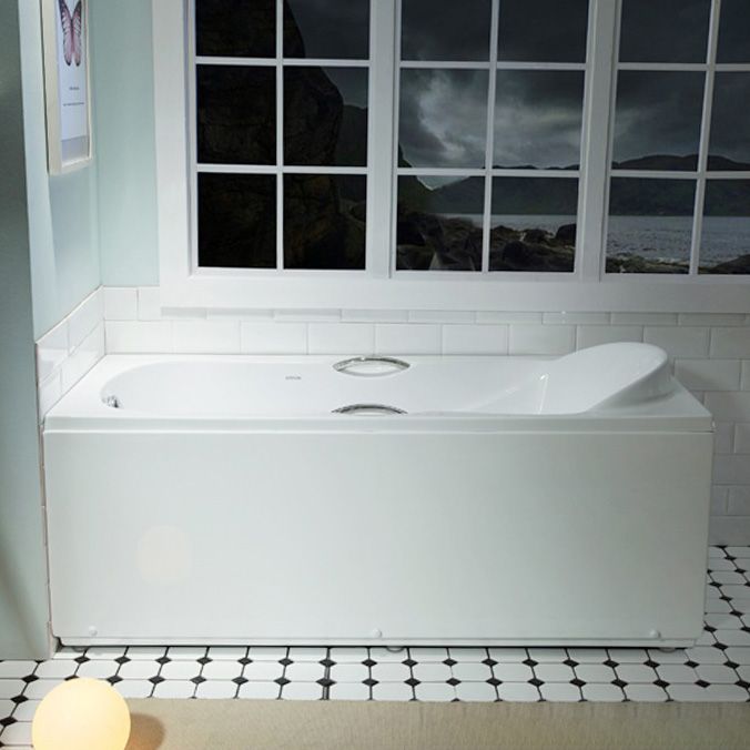 29.53" Wide Acrylic Bathtub Soaking Handles Included Bath in White
