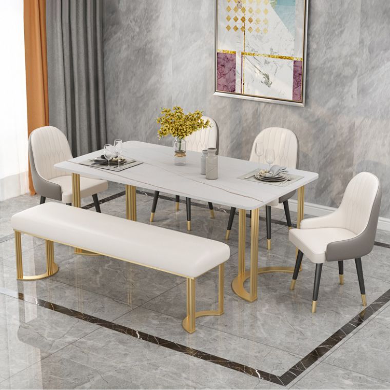 Stone Top Dining Set 1/2/5/6 Pcs Modern Dining Chairs with Upholstered