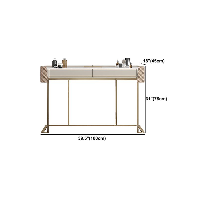 Bedroom Make-up Vanity in Matte Finish Stone Top Dressing Table
