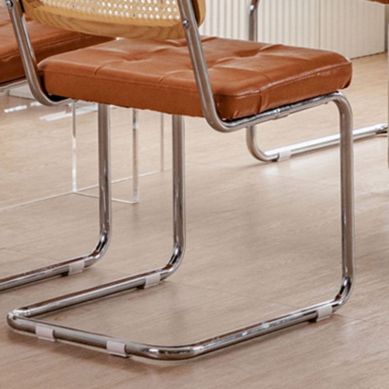Industrial Side Chair Low Back Leather Dining Chair for Home