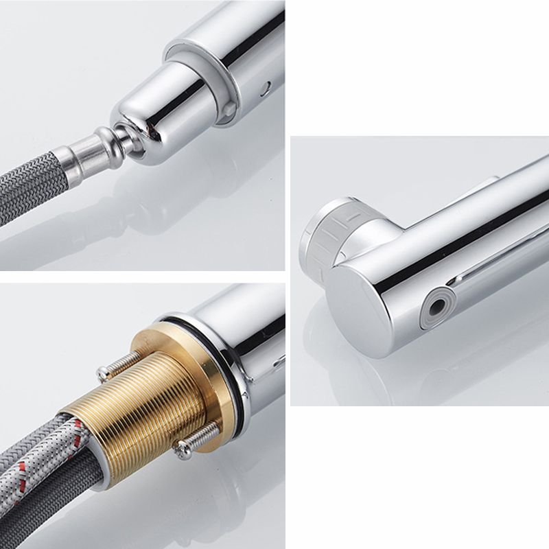Contemporary Sink Faucet Pull-out Vessel Sink Faucet with Lever Handle