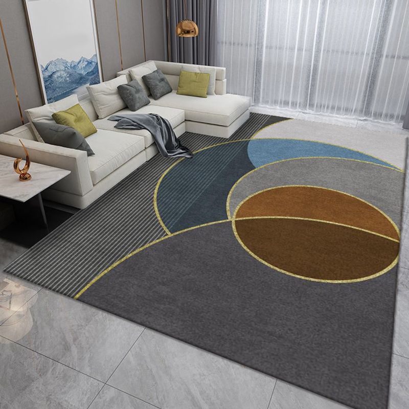 Green Color Piece Rug Polyester Indoor Rug Tear Resistant Rug for Living Room