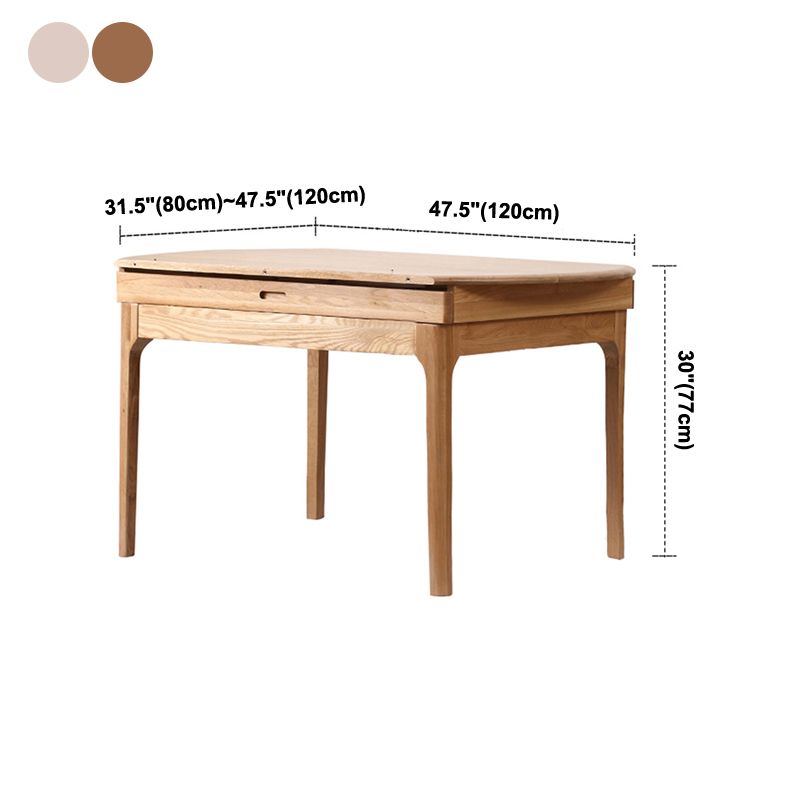 Round Dining Site Table Simple Style Solid Wood  Furniture with Drop Leaf