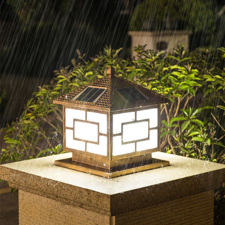 Modern Pillar Lamp Minimalist Outdoor Lamp with Acrylic Shade for Garden