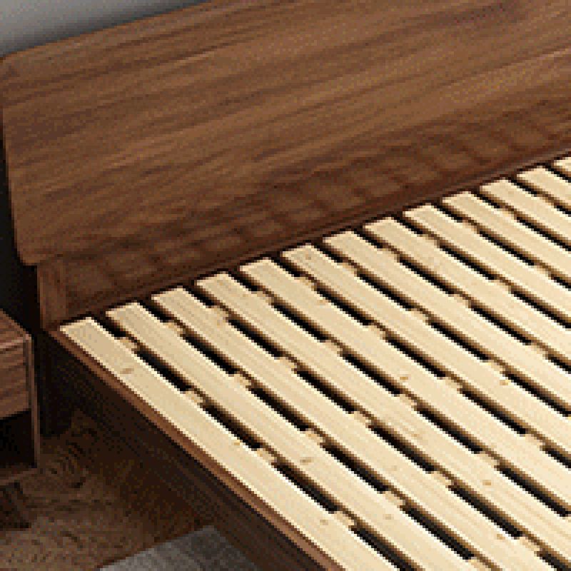 Scandinavian Wood Standard Bed Pine Wood Bed Frame for Bedroom