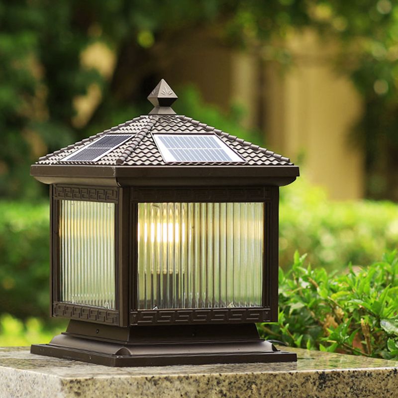 Contemporary Pillar Light Household LED Solar Lighting Fixture for Garden