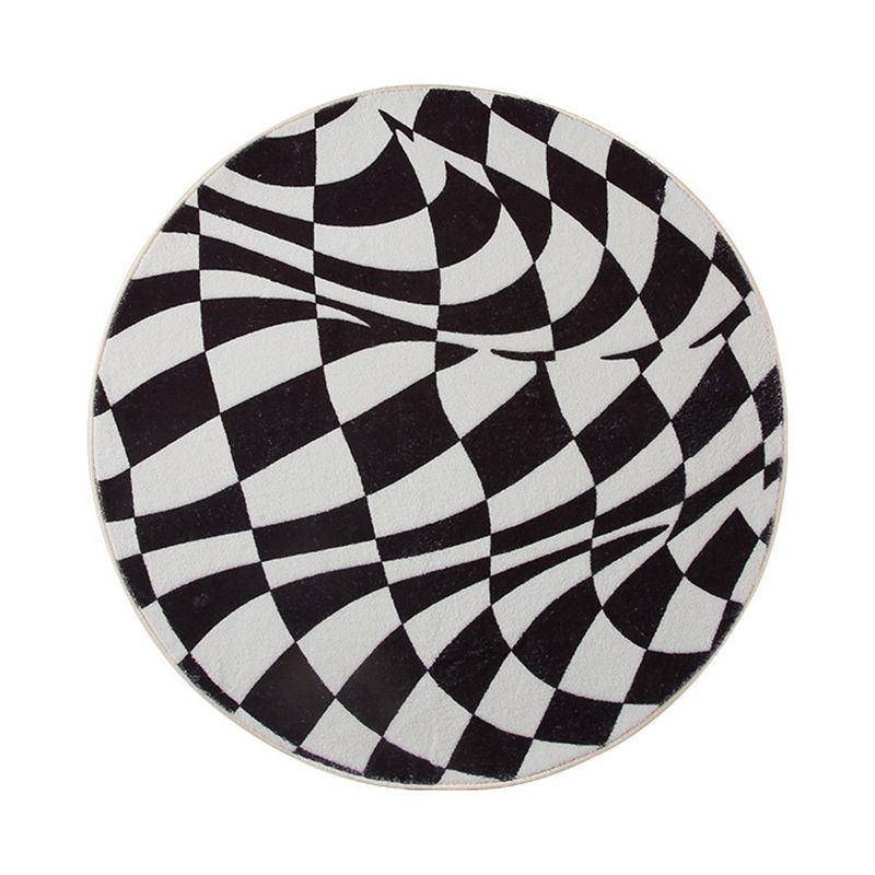 Sapphire Modern Rug Polyester Abstract Grid Rug Washable Rug for Drawing Room