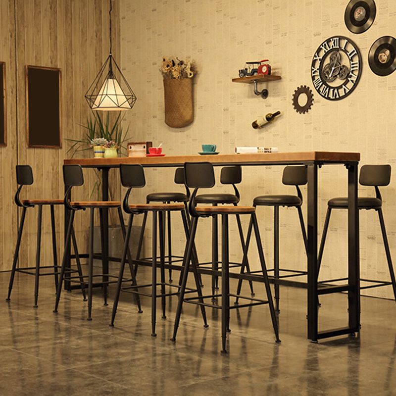 Industrial Rectangle Bistro Bar Desk Coffee Shop Trestle Bistro Bar Table