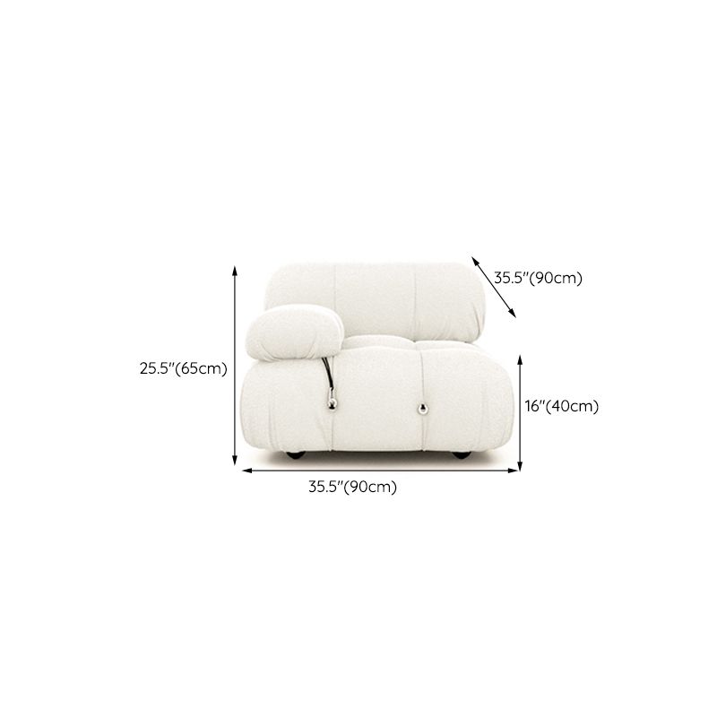 Foam Scratch Resistant Settee White Tight Seat Sofa with Nailhead