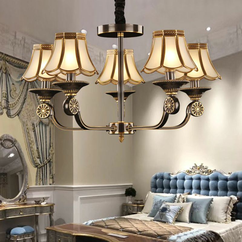 Lampadario lampadario in vetro in vetro tradizionale e nero oro e nero