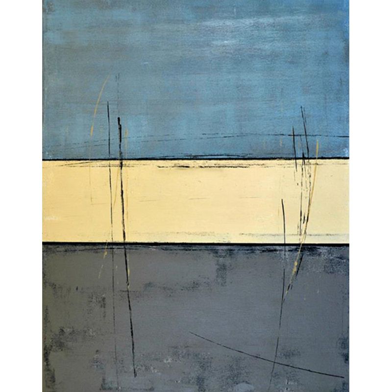 Geometric Color Swatches Murals Minimalist Non-Woven Wall Art in Yellow and Blue