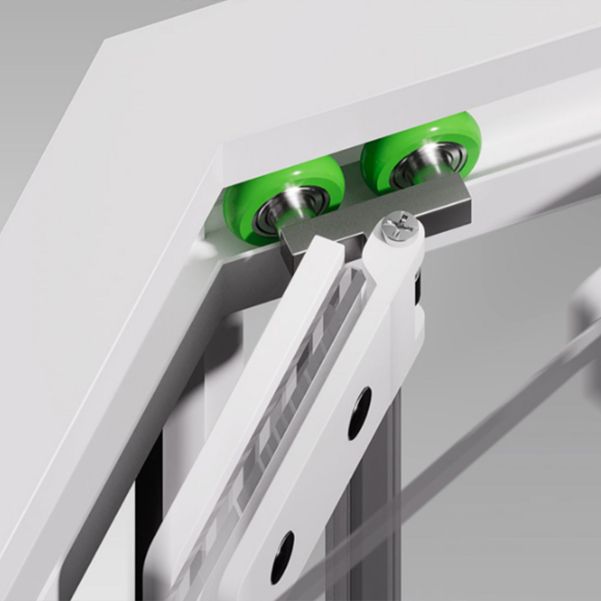 Neo-Angle Clear Tempered Shower Enclosure Framed Double Sliding Shower Kit