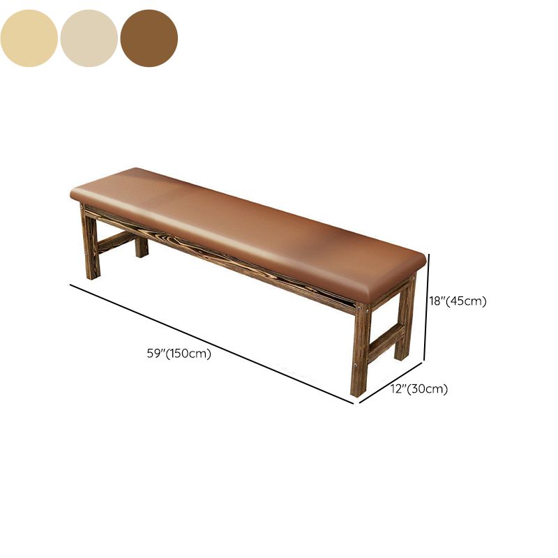 Contemporary Cushioned Seating Bench Rectangle Wooden Entryway and Bedroom Bench