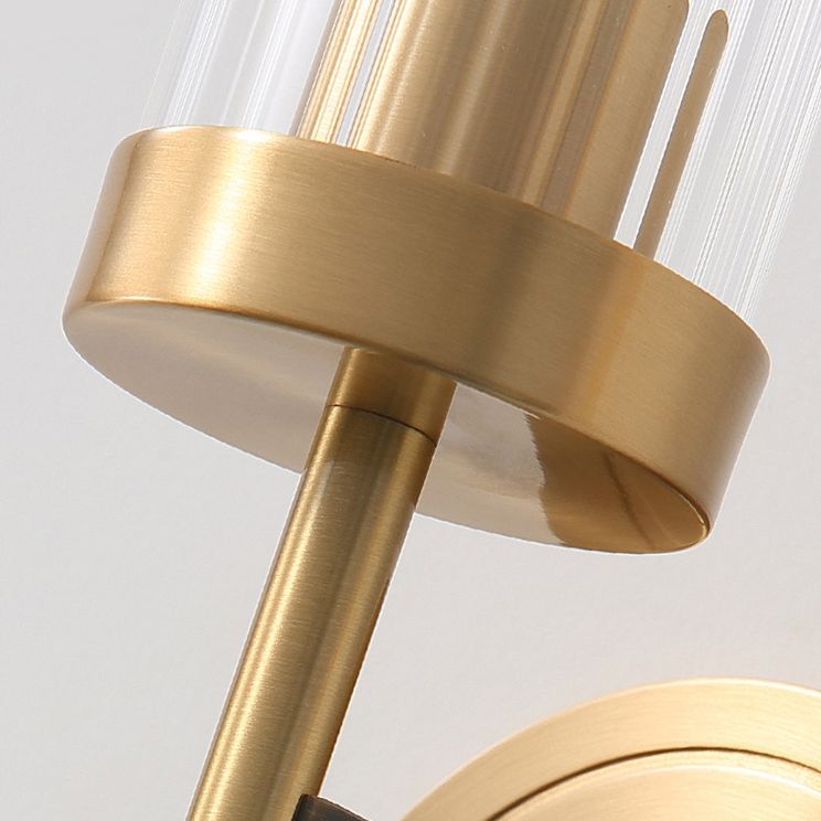 Cylindrical Clear Glass Wall Lighting Fixtures Modern Wall Mounted Light Fixture for Bedroom