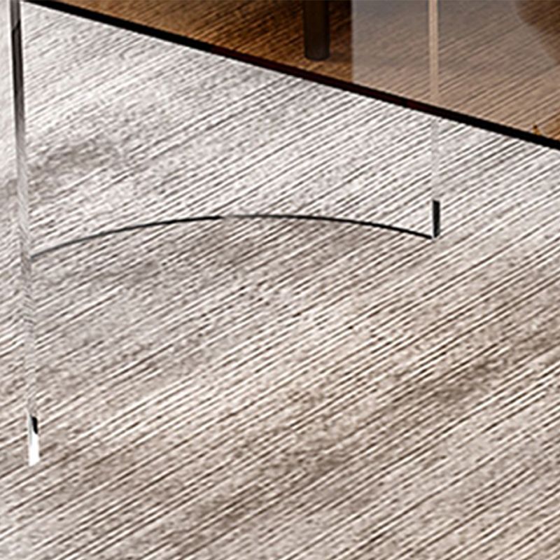 Modern Coffee Table 17.71" High Coffee Table with Acrylic 2 Legs
