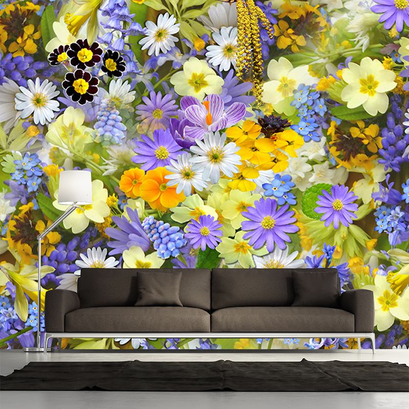 Eco-friendly Wall Mural Wallpaper Daisy Photography Sitting Room Wall Mural