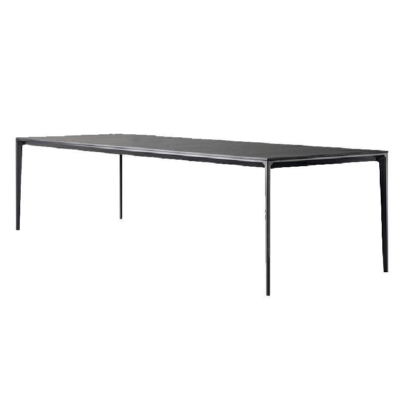 Contemporary 1/4/5 Pieces Dining Room Set Rectangle Stone Furniture in Black
