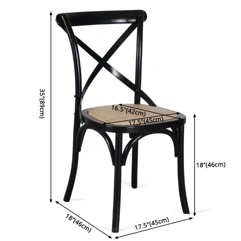 Chaise de salle à manger carrée de style country