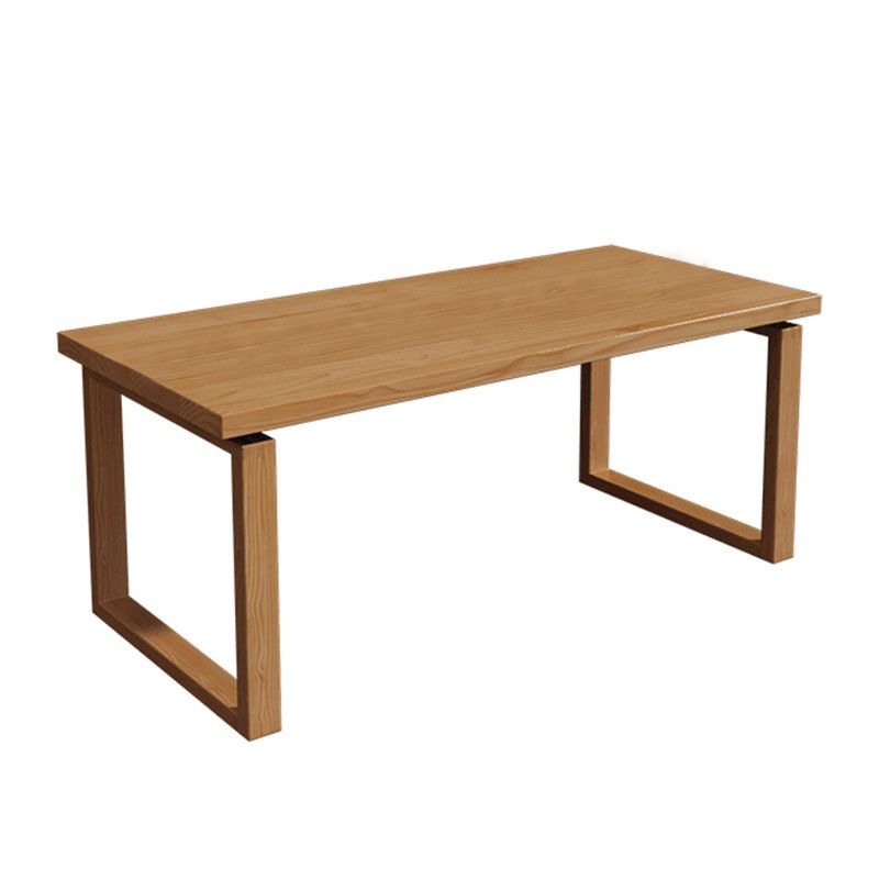 Industrial Dining Room Table Solid Wood Rectangle Dinette Table in Natural