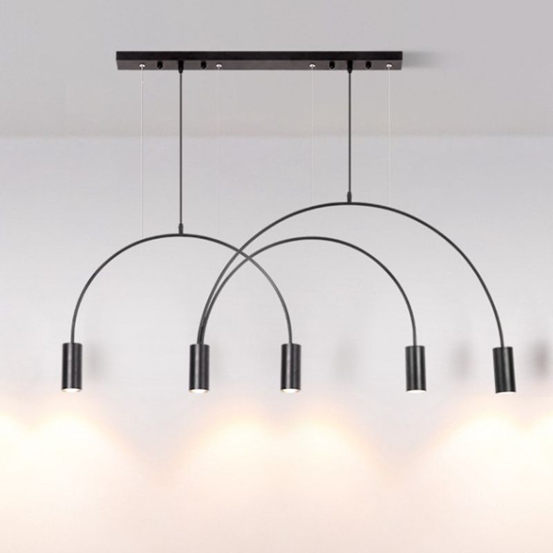 5 Light Kitchen Island Pendant Linear Chandelier Contemporary Island Lighting