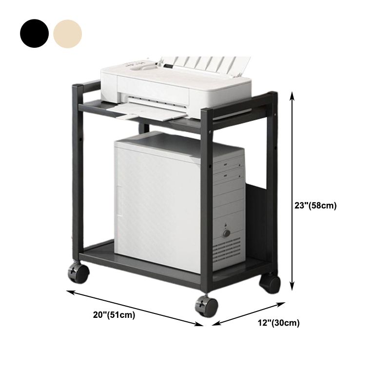 Contemporary Style Bookshelf Casters Bookcase for Study Room and Office