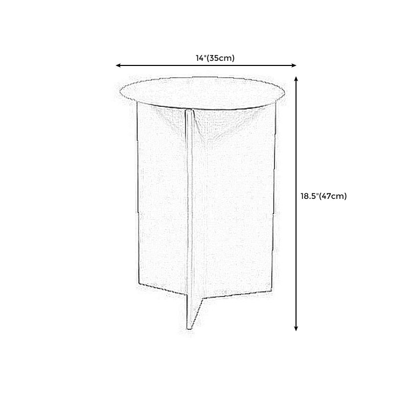 Solid Color Iron Round Top Side End Table Pedestal End Table