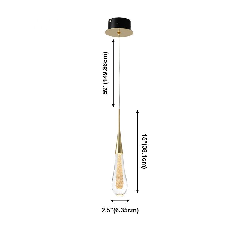 Modern Luxury LED LED Light Light Electroplate Alluminio Teacropplesso con l'ombra di cristallo