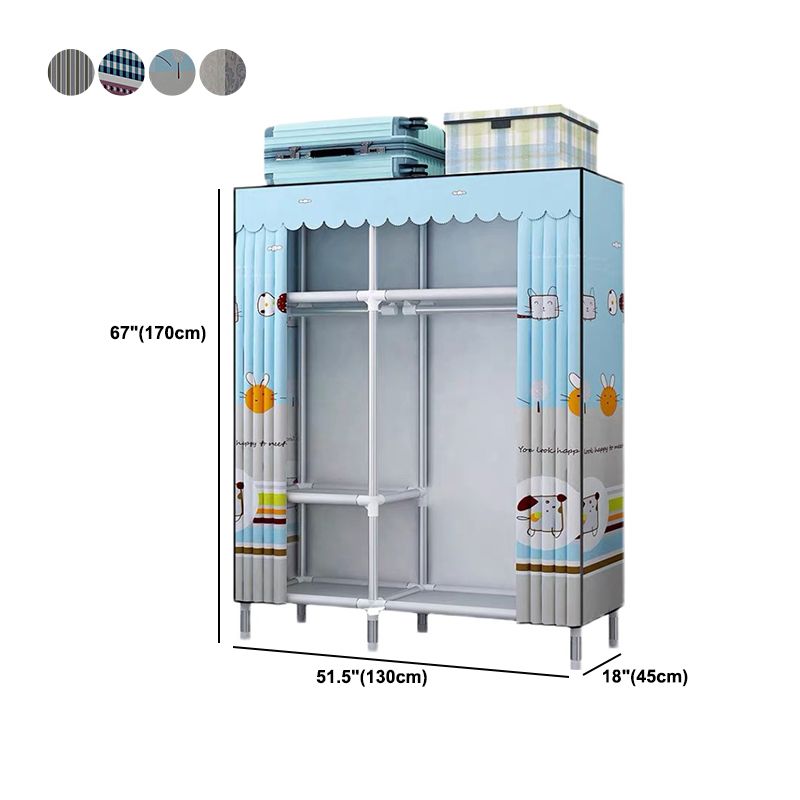 Modern Style Home Wardrobe Armoire Steel Frame Wardrobe Cabinet