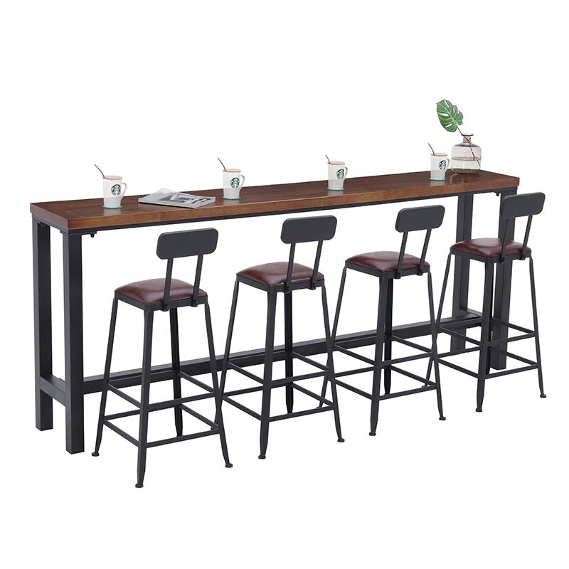 Modern Coffee Shop Bar Table Set 1/2/5/9 Pieces Rectangle Wood Pub Dining Set