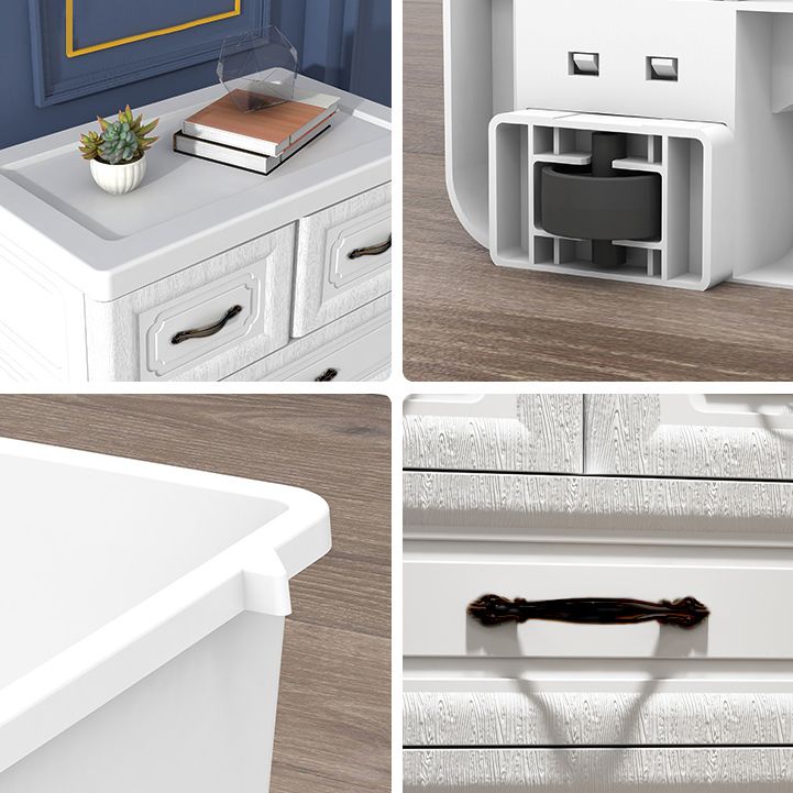 Plastic Storage Cabinet Contemporary Wardrobe Cabinet with Drawer for Home