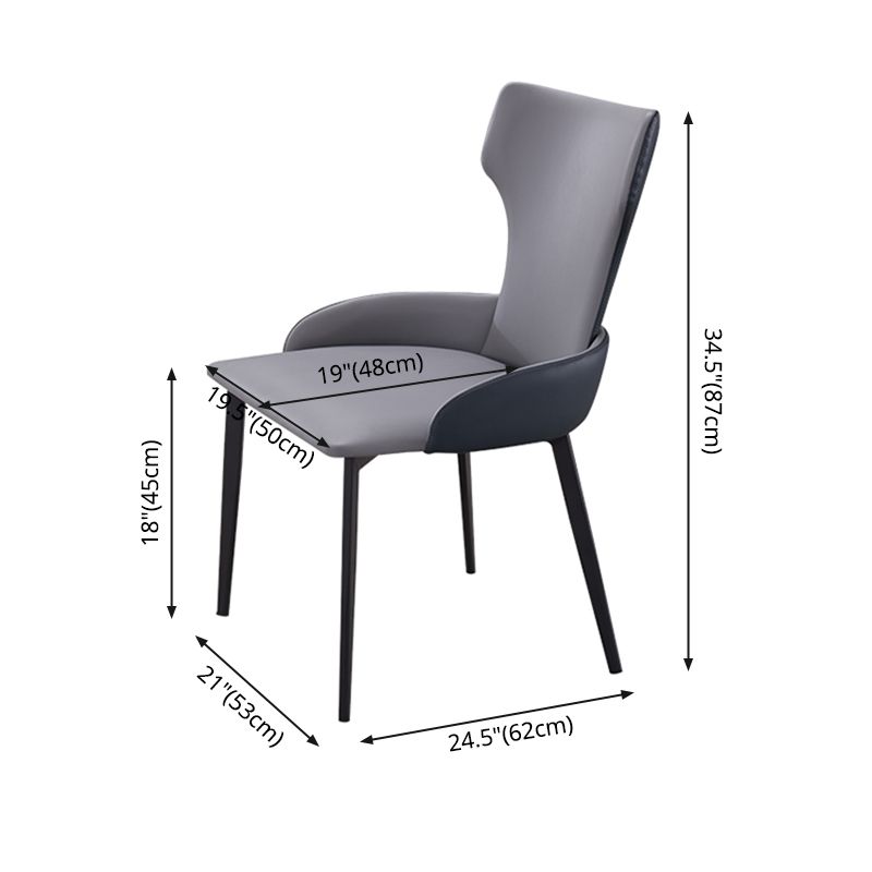 Chaise latérale de style contemporain de style contemporain en métal de 21 '' chaise large