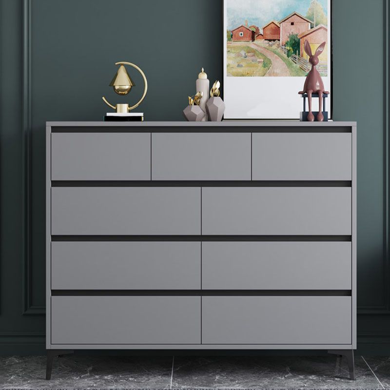 Modern Gray Storage Chest Soft-Close Drawers Wood Dresser for Bedroom