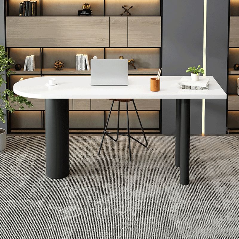 White Solid Wood Top Bar Height Table Industrial Style Metal Legs Bar Table