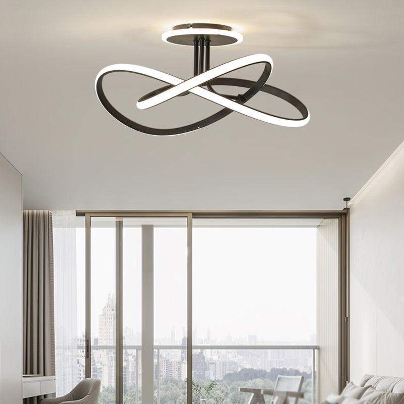 Modern LED Ceiling Light Strip Shape Ceiling Mount Lamp with Acrylic Shade for Bedroom