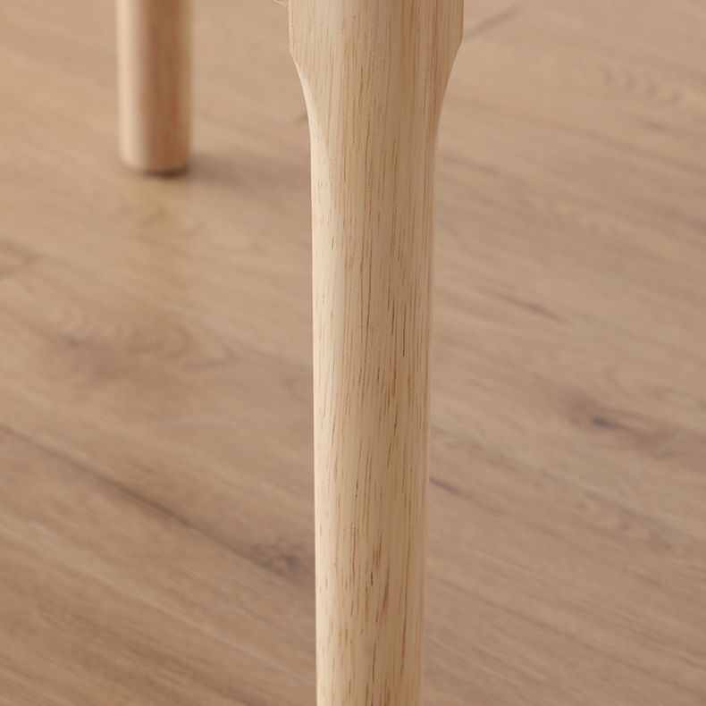 Chaise d'appoint scandinave d'intérieur Chaise de salle à manger à dossier ouvert en bois rembourrée (Ensemble de 2)