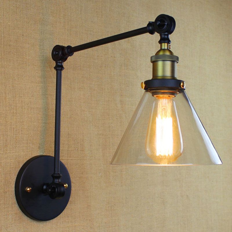 Kegelglas Wandleuchte Leuchten amerikanische Industriestil 1 Lichtwandlampe