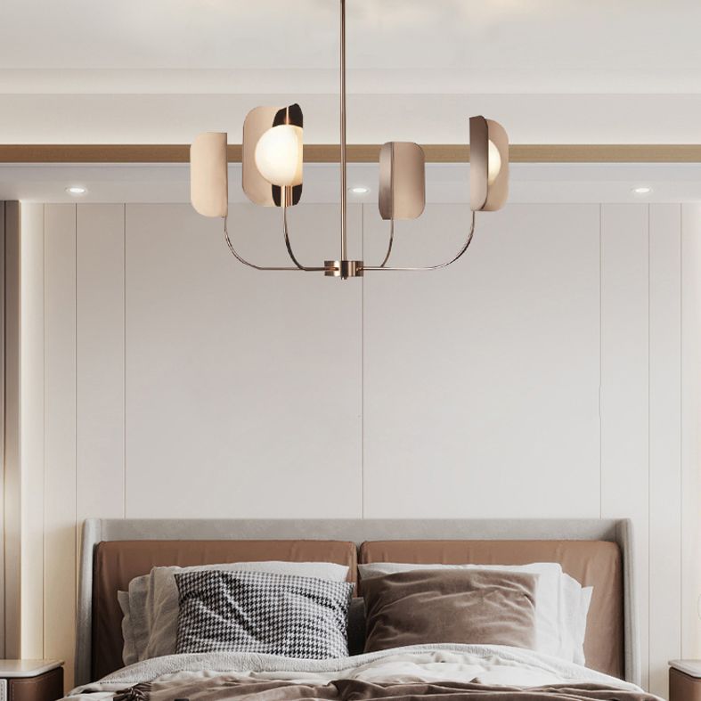 Luz de colgante de techo de metal starburst lámpara de oro rosa nórdica colgante de colgantes para sala de estar