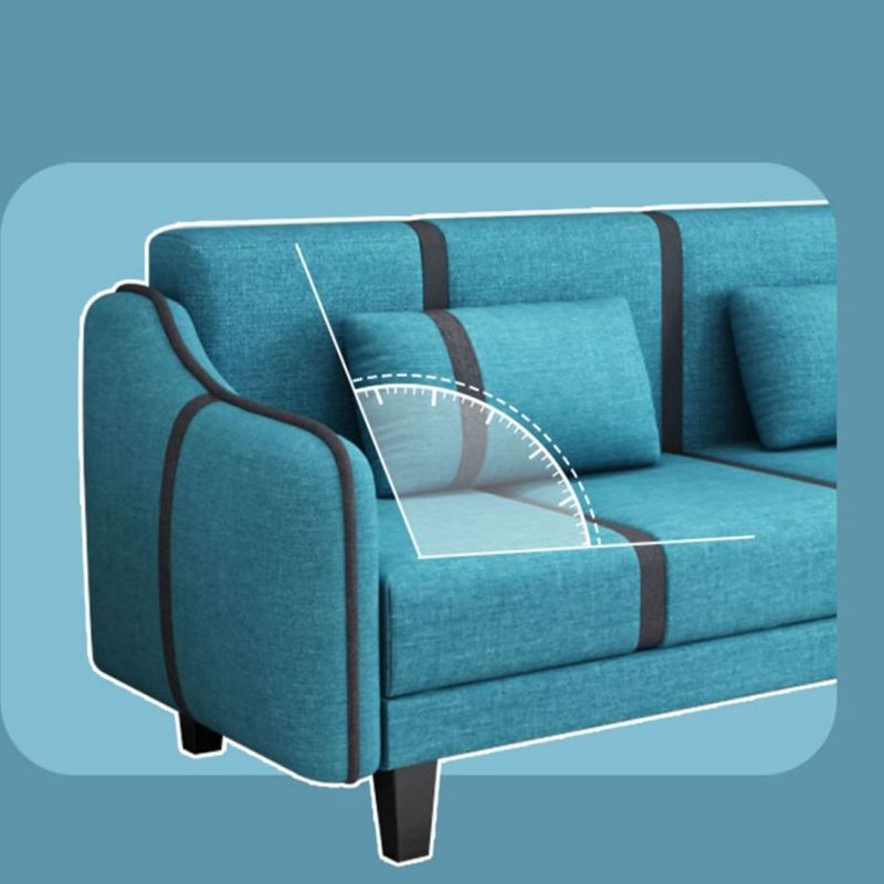 Contemporary Pillows Convertible Sloped Arm Stationary Seating