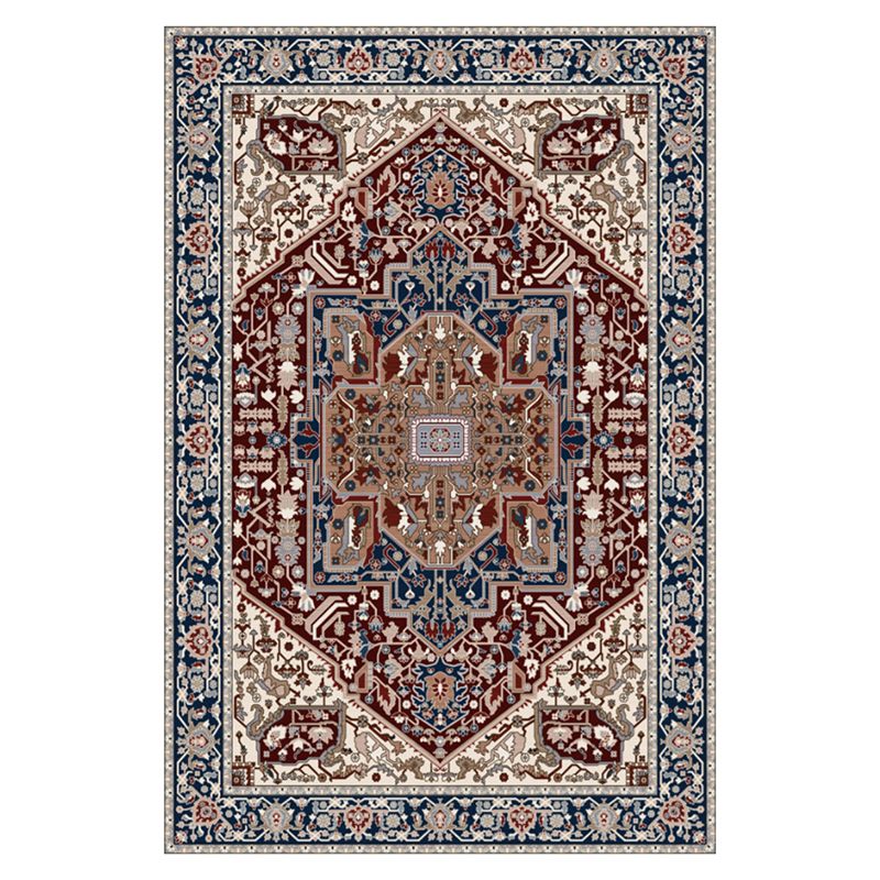 Shabby Chic Ethnic Printed Rug Color Mixed Polyester Area Carpet Stain Resistant Rug for Living Room
