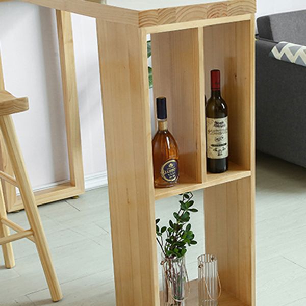 Double Pedestal Bar Table Set 2/3 Pcs Solid Wood Bar Table and Backless Stools